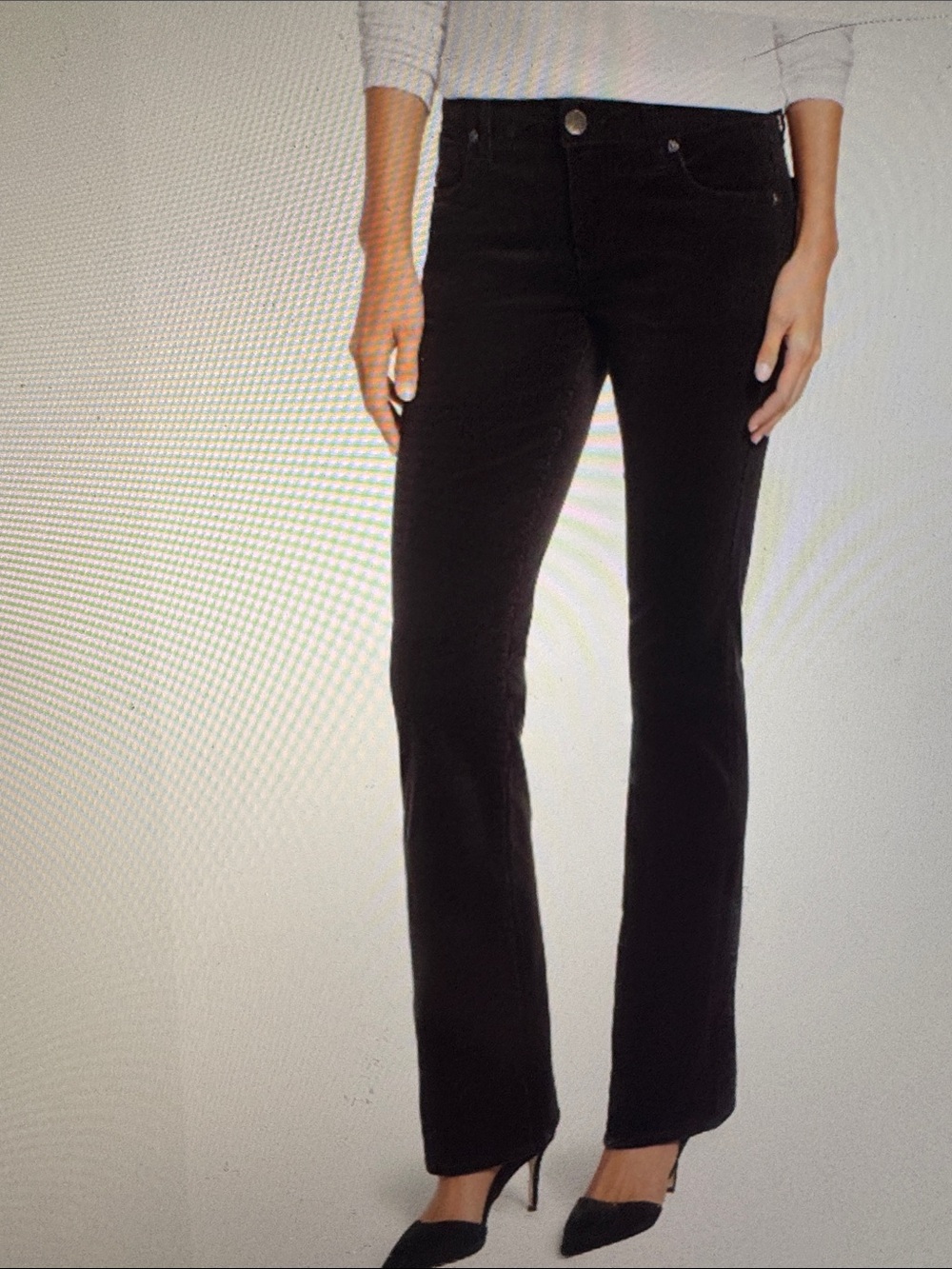 Kut from the Kloth Farrah baby boot Cut Black Corduroy Pants Womens 12